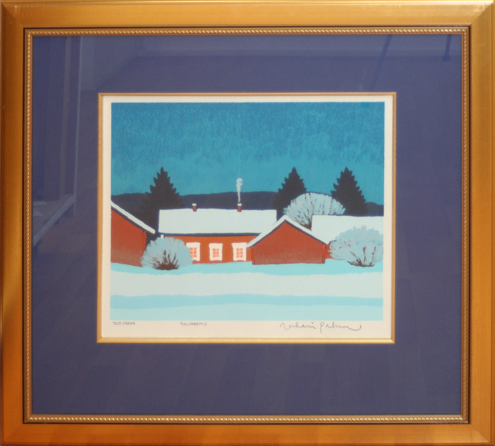 Juhani Palmu store Signed Serigraph Porvoo Fin