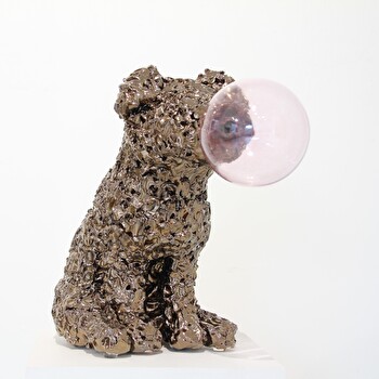 Pink Bubble Puppy Perro  39x26x48cm